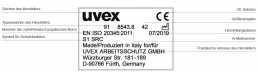 Grafik zur Erläuterung der Kennzeichnungen auf uvex Sicherheitsschuhen