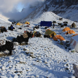 Bergsteiger-Lager am Mount Everest im Himalaya