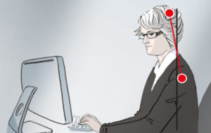 Bei einer Bildschirmbrille hat der Träger eine entspannte Körperhaltung und sieht in allen relevanten Sehbereichen gut.