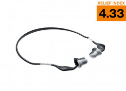Bequemer Bügelgehörschutz in schwarz-grau mit Schalldämmung von 26 Dezibel und Relief-Index von 4,33