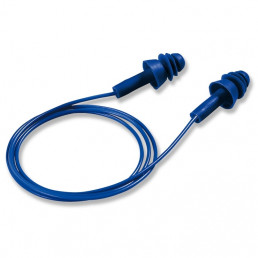 Detektierbare Einweg-Gehörschutzstöpsel mit Kabel in blau von uvex