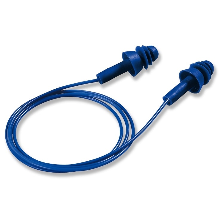 Detektierbare Einweg-Gehörschutzstöpsel mit Kabel in blau von uvex
