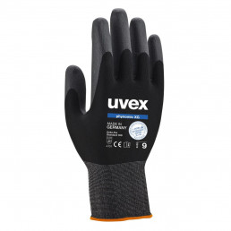 Schwarzer uvex phynomic XG Schutzhandschuh mit exzellentem Grip speziell für ölige Umgebungen