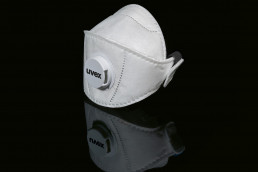 uvex silv-Air Premium FFP3-Atemschutzmaske mit Ausatemventil und eingearbeitetem Nasenclip