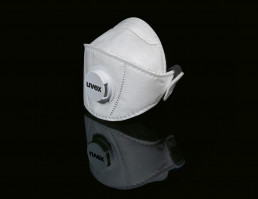 uvex silv-Air Premium FFP3-Atemschutzmaske mit Ausatemventil und eingearbeitetem Nasenclip
