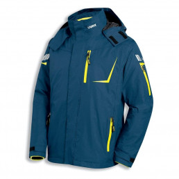 Atmungsaktive, winddichte und wasserdichte uvex 3-in-1 Wetterjacke in blau