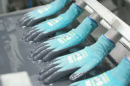 image of uvex gloves being coated